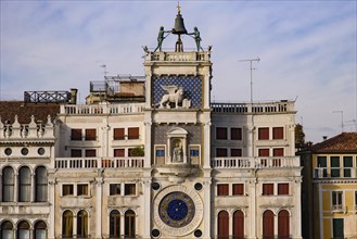 St Mark's Clock tower at St Mark's Square (Piazza San Marco), Venice, Italy, Europe