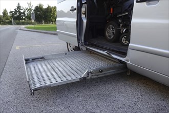 Disabled Men on Wheelchair using Accessible Vehicle with Lift