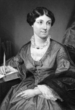 Harriet Martineau (1802-1876) on engraving from 1873. English social theorist and Whig writer.