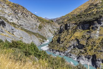 New Zealand South Island, gorge with the Shotover River on Skippers Canyon Road north of Queenstown