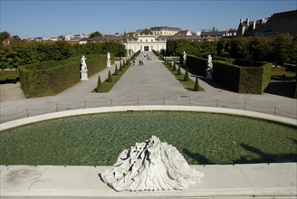 Fountain in the Belvedere Garden, Vienna, Austria, Europe