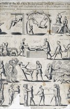 Illustrations from an early edition of Foxe's Book of Martyrs, showing methods of Romish