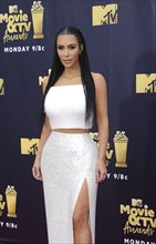 Kim Kardashian at the 2018 MTV Movie And TV Awards held at the Barker Hangar in Santa Monica, USA