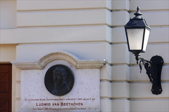 Ludwig van Beethoven memorial plaque at the former Carmelite monastery in Budapest