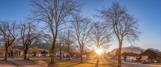 Rural scenery with a mountain village, under a clear sky and powerful sun. Picture taken in