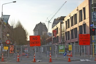 CHRISTCHURCH, NEW ZEALAND, September 22, 2011, fencing cordons off the red zone in Christchurch