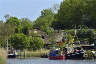 Old Gothmund fishing settlement on the Trave in Lübeck