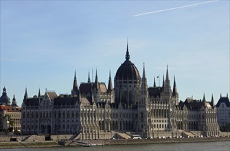 Parliament building of Budapest on the Danube