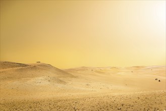 Orange sky over Sahara desert in Cairo, Egypt, Africa