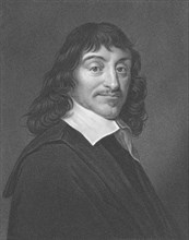 Rene Descartes (1596-1650) on engraving from the 1800s. French philosopher, mathematician,