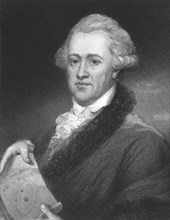 Frederick William Herschel (1738-1822) on engraving from the 1800s. German astronomer, technical