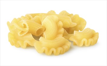 Raw figured pasta isolated on a white background