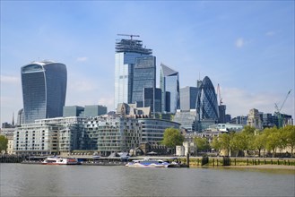 Skyline of City of London CBD in United Kingdom