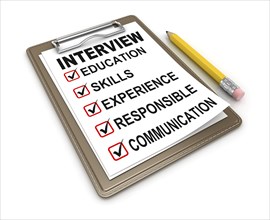 Interview Checklist, This is a computer generated and 3d rendered picture