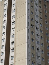 A view of a typical british council built high rise concrete apartment block typical of public