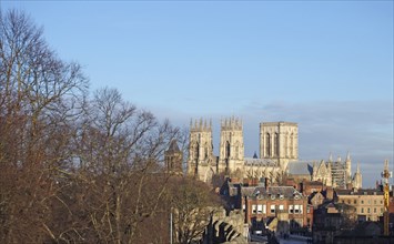 York, north yorkshire, united kingdom, 22 January 2020: a view of york minster from the city walls