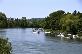 Panorama at the River Danube in the Town Regensburg, Bavaria, Germany, Europe