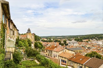 Landscape with old town, Bar-le-Duc, Meuse, Lorraine, France, Europe