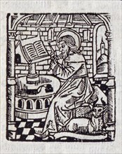 Illustration of a scribe from William Tyndale's 1538 New Testament. Used with permission from the