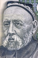 Sadriddin Ayni (1878-1954) on 5 Somoni 2000 Banknote from Tajikistan. Tajikistan's national poet