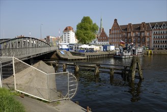 Pivot bridge, Lübeck, Schleswig-Holstein, Germany, Europe