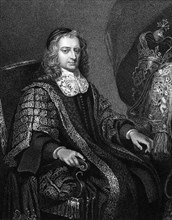 Francis North, 1st Baron Guilford (1637-1685) on engraving from 1830. Engraved by W.T.Mote and