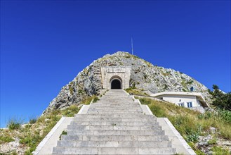 Staircase to the tunnel of Peter Njegosh mausoleum in Montenegro