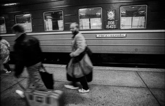 Germany, Berlin, 8 November 1990, trains from the Soviet Union arrive at Lichtenberg station,