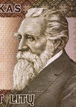 Jonas Basanaviciuson (1851-1927) on 50 Litu 2003 Banknote from Lithuania. Activist and proponent of