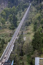 Closed funicular railway to the Kitzsteinhorn in Kaprun, Austria. On 11 November 2000, 155 people