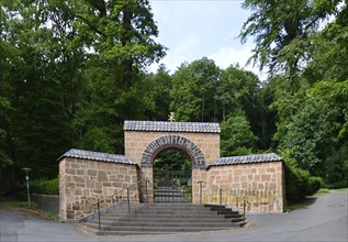 Cemetery at the Historical Abbey Maria Laach, Rhine Land, Palatinate, Germany. Cemetery at the