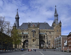 Historical City Hall in the Old Townof Aachen, North Rhine, Westphalia, Germany. Historical City