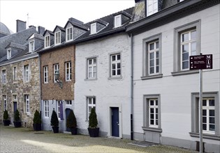 Historical Buildings at the Cathedral on the Old Town of Aachen, North Rhine, Westphalia, Germany,