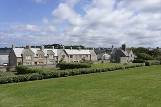 Houses in the village, St Michaels Mount, Marazion, England, UK