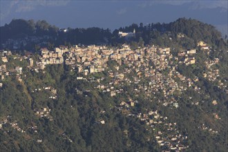 City of Darjeeling in West Bengal, India. Major town of tea production