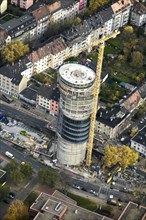 Former high-rise bunker in Bochum is being converted into a residential tower. Construction site,