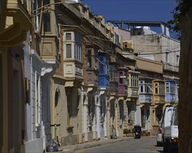 Street Scene in the Old Town of Sliema on the Island Malta