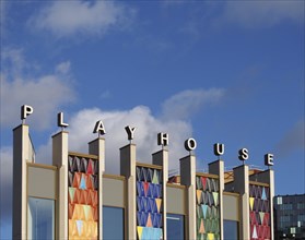 Leeds, West Yorkshire, United Kingdom, 22 February 2020: the brightly coloured facade of the new