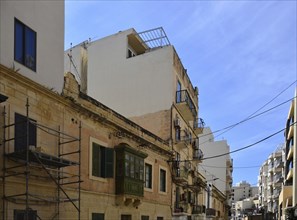 Street Scene in the Town Sliema on the Island Malta