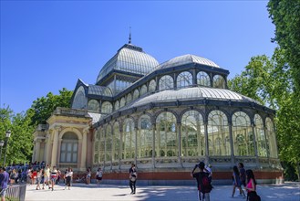 Palacio de Cristal (Glass Palace) in Buen Retiro Park in Madrid, Spain, Europe