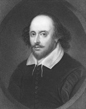 William Shakespeare (1564-1616) on engraving from the 1800s. English poet and playwright, widely