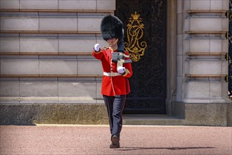 Ceremony of Changing the Guard on the forecourt of Buckingham Palace, London, United Kingdom,