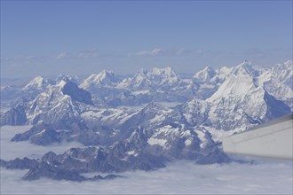 Aerial view of Tibetan Himalayan mountains