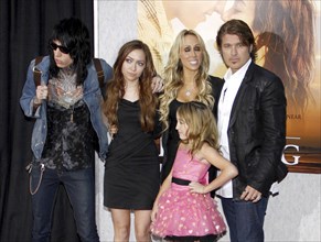 Billy Ray Cyrus, Tish Cyrus, Brandi Cyrus and Trace Cyrus at the Los Angeles premiere of 'The Last