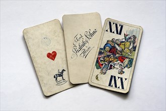 Old playing cards by Ferdinand Piatnik and Sons around 1900, Vienna, Austria, Europe