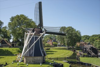 Enkhuizen, Netherlands, June 2022. The mill on the grounds of the Zuiderzee Museum in Enkhuizen