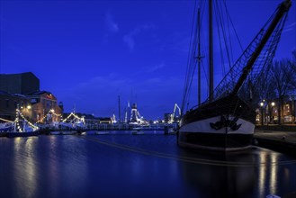 Den Helder, the netherlands. December 2012. The former Willemsoord shipyard in Den Helder by night.