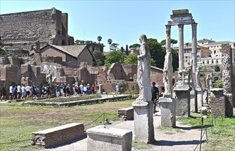 Tourists and vestal virgins in the house of the vestal virgins