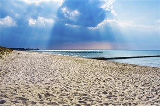 Sunset in Zingst. Sea view of the Baltic Sea. The vacation can come. landscape