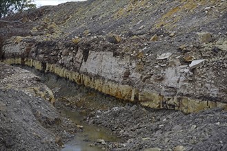 A seam of diamataceous earth at a mine in Queensland, Australia, Oceania